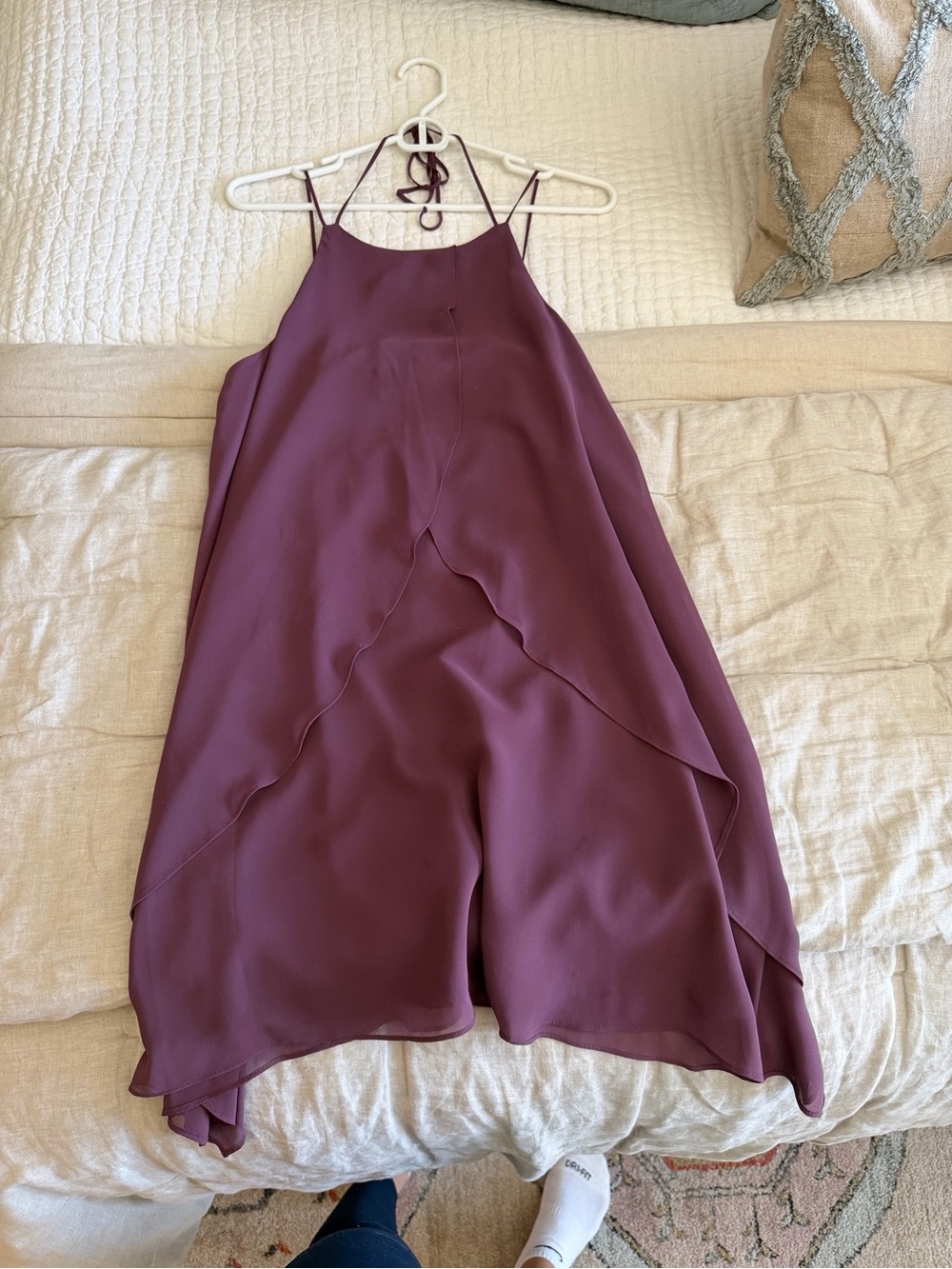 BCBGeneration Plum Halter Mini Dress